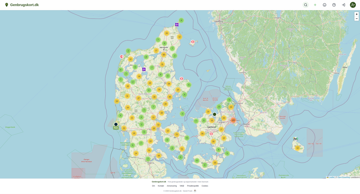 Screenshot af Genbrugskort.dk